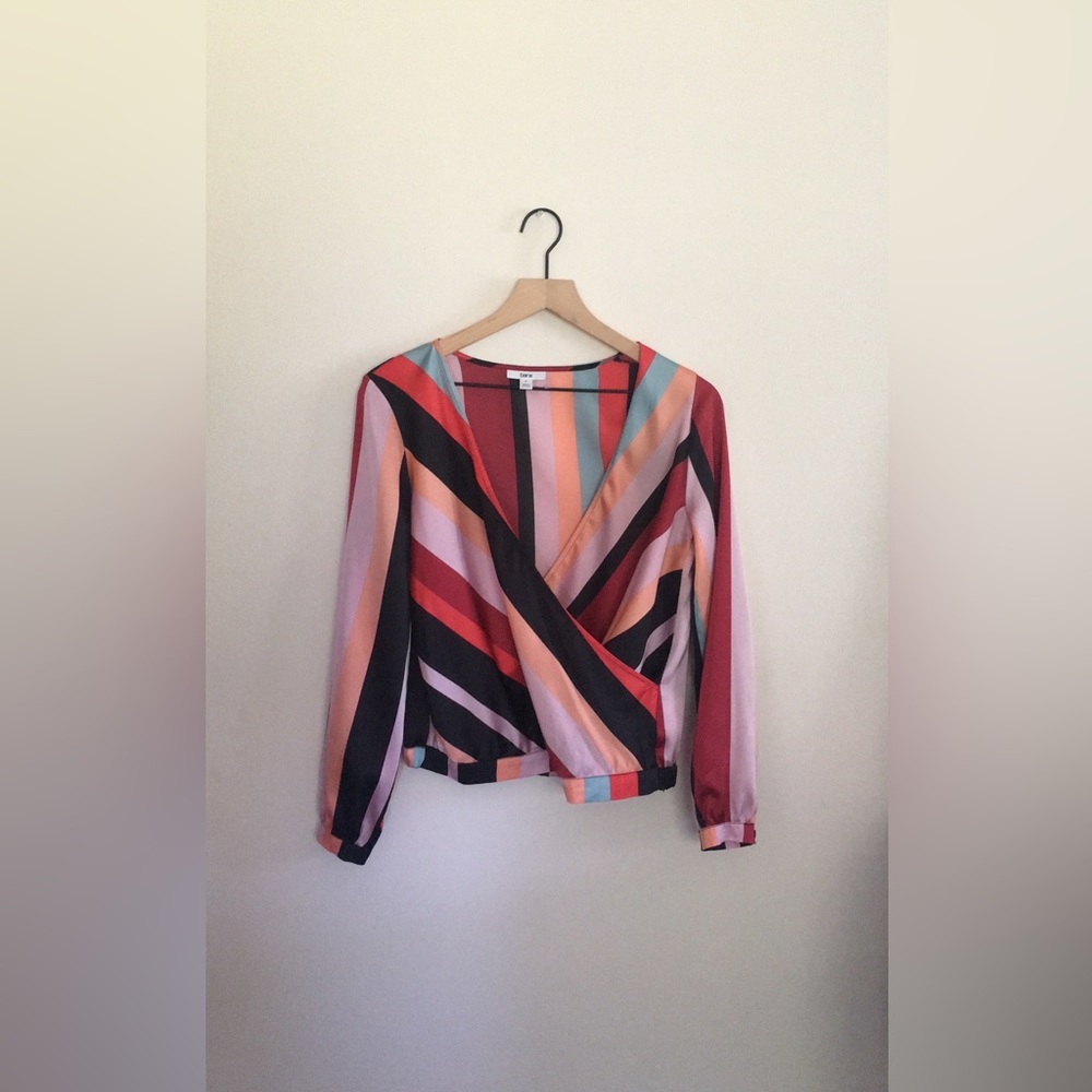 Bar iii Striped Surplice Top